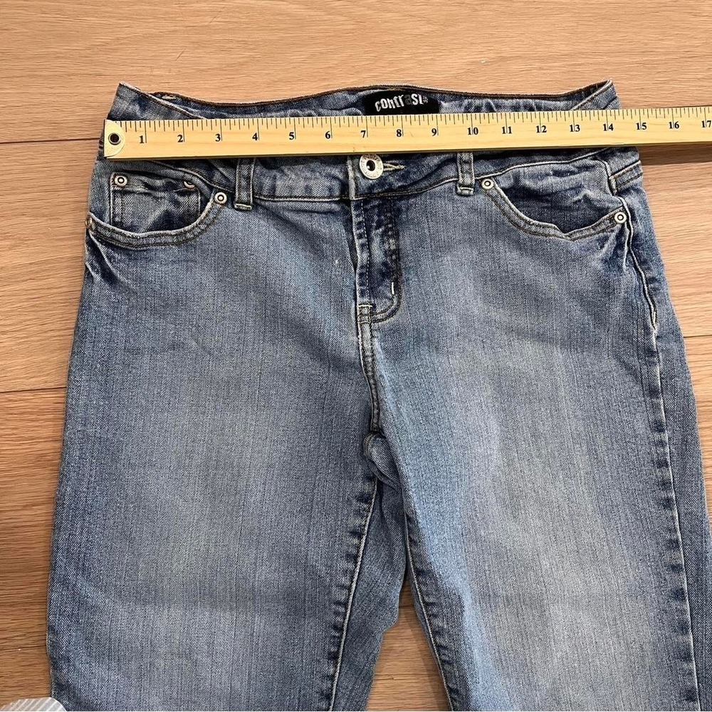 Y2K Low Rise Denim Capri Crop Pants Light Wash Women 10 Indie 2000s Mcbling - Picture 3 of 8